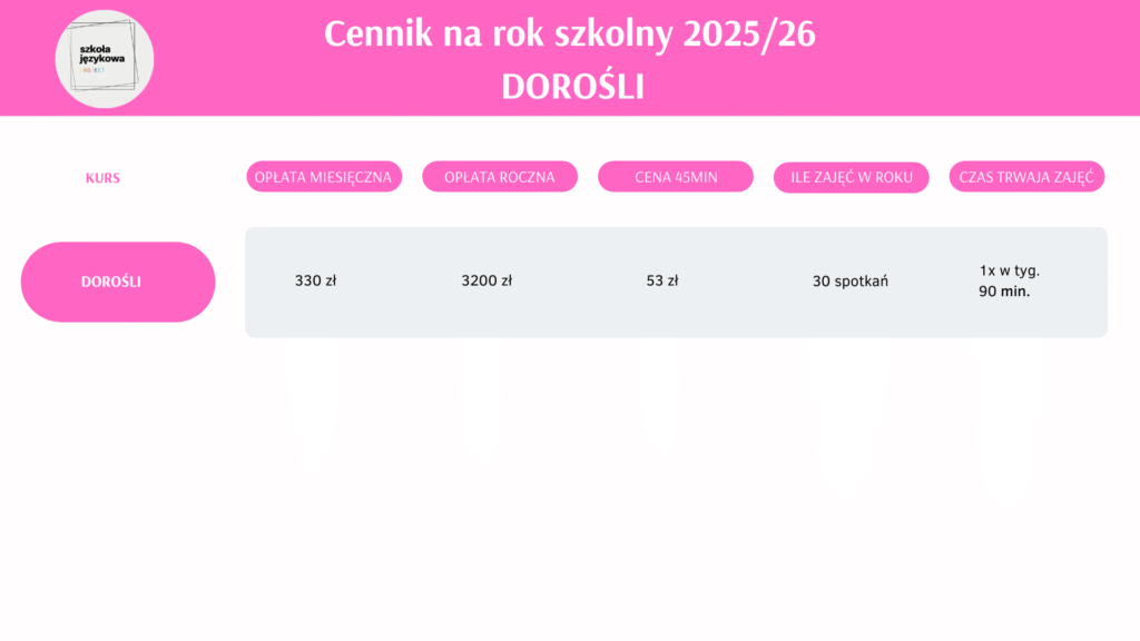 cennik dorośli